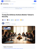 Trump Era Defense Actions Bolster Taiwan's Security: Guest Post by Kanalcoin | CoinMarketCap