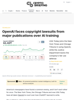 OpenAI faces copyright lawsuits from major publications over AI training
