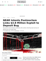 NEAR Intents Postmortem Links $3.8 Million Exploit to Deposit Bug | The Defiant