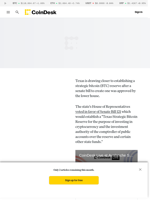 Texas' Strategic Bitcoin Reserve Passes House, Awaits Governor Sign-Off