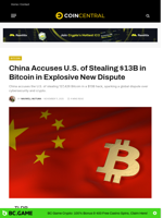 China Accuses U.S. of Stealing $13B in Bitcoin in Explosive New Dispute - CoinCentral