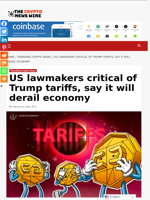 US lawmakers critical of Trump tariffs, say it will derail economy - The Crypto News Wire