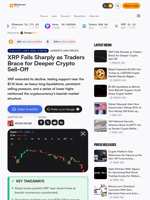 XRP Falls Sharply as Traders Brace for Deeper Crypto Sell-Off