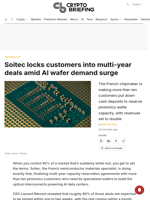Soitec locks customers into multi-year deals amid AI wafer demand surge
