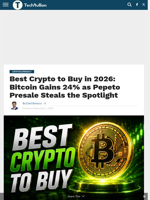 Best Crypto to Buy in 2026: Bitcoin Gains 24% as Pepeto Presale Steals the Spotlight - TechBullion