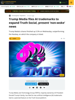 Trump Media Files AI Trademarks to Expand Truth Social