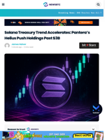 Solana Treasury Trend Accelerates: Pantera’s Helius Push Holdings Past $3B