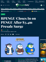 BPENGU Closes In on PENGU After $3.4m Presale Surge - Crypto Daily