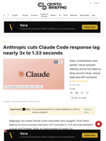Anthropic cuts Claude Code response lag nearly 3x to 1.33 seconds