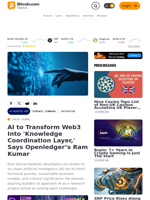 AI to Transform Web3 Into 'Knowledge Coordination Layer,' Says Openledger’s Ram Kumar – Interview Bitcoin News