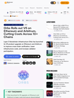 Orbs Rolls out V5 on Ethereum and Arbitrum, Cutting Costs Across 10+ Chains