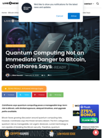 Quantum Computing Not an Immediate Danger to Bitcoin, CoinShares Says | Live Bitcoin News