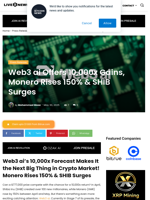 Web3 ai Offers 10,000x Gains, Monero Rises 150% & SHIB Surges  | Live Bitcoin News