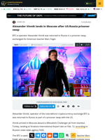 Alexander Vinnik lands in Moscow after US-Russia prisoner swap