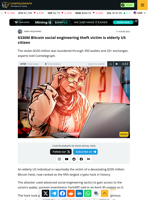 $330M Bitcoin social engineering theft victim is elderly US citizen