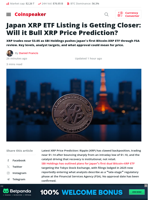 Japan XRP ETF is Getting Closer: Will it Bull XRP Price Prediction?