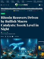 Bitcoin Recovers Driven by Bullish Macro Catalysts: $110K Level in Sight - Crypto Daily