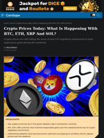 Crypto Prices Today: What Is Happening With BTC, ETH, XRP And SOL?