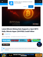 Bearish Bitcoin Mining Data Hints at Spot BTC Rally: Could Bitcoin Hyper ($HYPER) Lead Next?