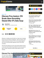 Ethereum Price Analysis: ETH Breaks Above Descending Channel After 6% Daily Surge