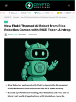 New Floki-Themed AI Robot from Rice Robotics Comes with RICE Token Airdrop - Crypto News Flash