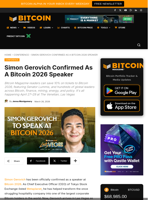 Simon Gerovich Confirmed As A Bitcoin 2026 Speaker