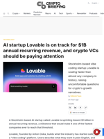 AI startup Lovable is on track for $1B annual recurring revenue, and crypto VCs should be paying attention