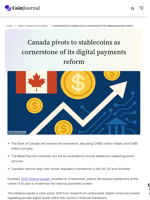 Canada pivots to stablecoins as cornerstone of its digital payments reform - CoinJournal