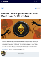 Ethereum’s Pectra Upgrade Set for April 8: What It Means for ETH Investors