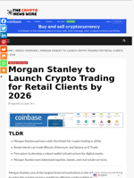 Morgan Stanley to Launch Crypto Trading for Retail Clients by 2026 - The Crypto News Wire