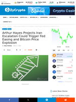 Arthur Hayes Projects Iran Escalation Could Trigger Fed Easing and Bitcoin Price Explosion ⋆ ZyCrypto