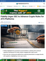 Fidelity Urges SEC to Advance Crypto Rules for ATS Platforms