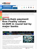 Blockchain payment firm Fnality raises $136M in round led by major banks - The Crypto News Wire