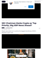SEC Chairman Marks Crypto as 'Top Priority', Big XRP News Ahead? - U.Today