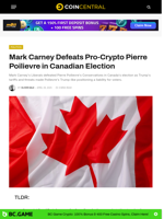 Mark Carney Defeats Pro-Crypto Pierre Poilievre in Canadian Election - CoinCentral