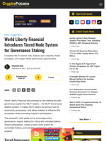 World Liberty Financial Introduces Tiered Node System for Governance Staking