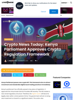 Crypto News Today: Kenya Parliament Approves Crypto Regulation Framework | Live Bitcoin News