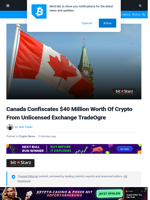 Canada Confiscates $40 Million Worth Of Crypto From Unlicensed Exchange TradeOgre | Bitcoinist.com