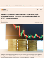 Binance Coin and Dogecoin face bearish trends after market dip: Digitap's potential to explode by 100X gains attention - AMBCrypto