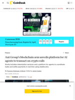 Ant Group’s blockchain arm unveils platform for AI agents to transact on crypto rails