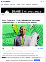 Are Digital Asset Treasuries Crypto’s Berkshire Hathaway?