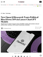 New OpenAI Research Touts Political Bias Down 30% in Latest ChatGPT Models - Decrypt