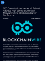 SEC Commissioner Hester M. Peirce to Address High School Students at Maryland's First Blockchain Career Conference | Visionary Financial