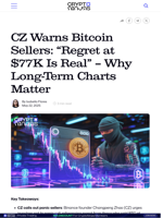 CZ Warns Bitcoin Sellers: “Regret at $77K Is Real” — Why Long-Term Charts Matter