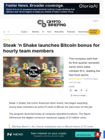 Steak 'n Shake launches Bitcoin bonus for hourly team members