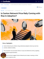 Is Canton Network Price Rally Coming with Rise In Adoption?