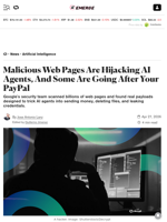 Malicious Web Pages Are Hijacking AI Agents, And Some Are Going After Your PayPal - Decrypt