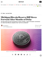 Michigan Bitcoin Reserve Bill Moves Forward After Months of Delay - Decrypt