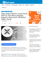 Why Global Banks Could Send XRP To The Moon Despite Ripple’s Mammoth 38 Billion Token Stash ⋆ ZyCrypto