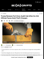 Trump Renews Fort Knox Audit Call After Ex-CIA Official Faces Gold Theft Charges